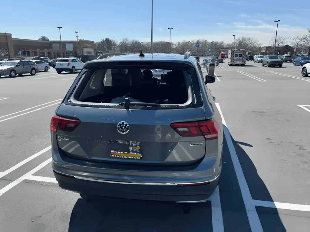 broken back glass on Tiguan