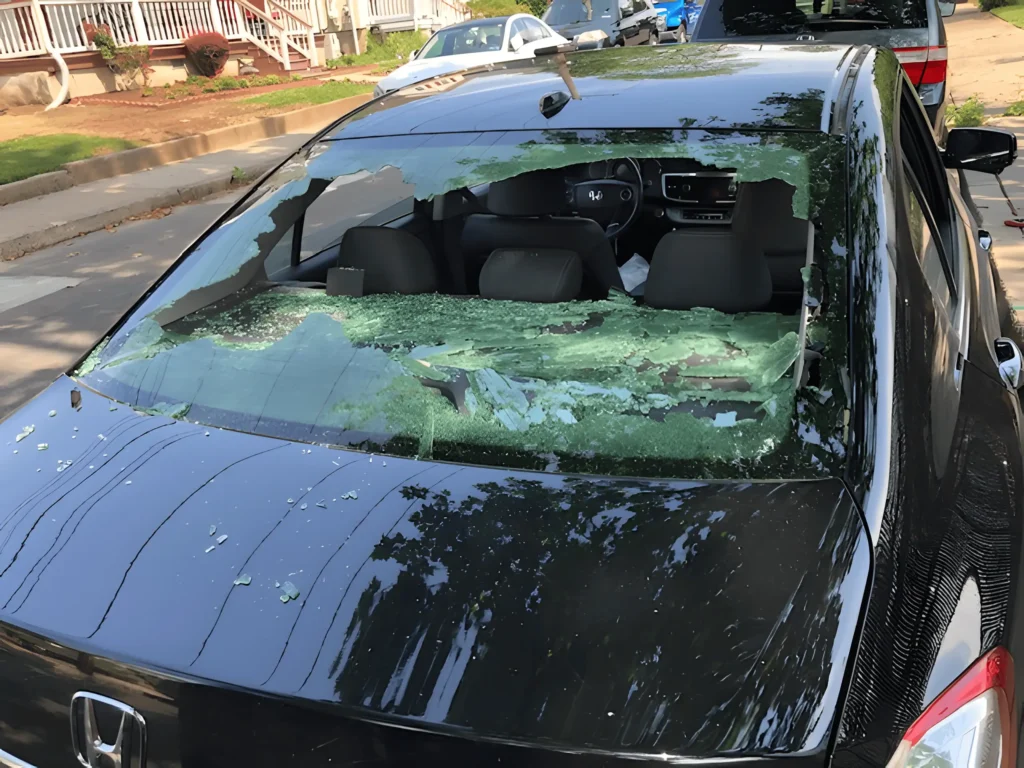 broken back glass on honda