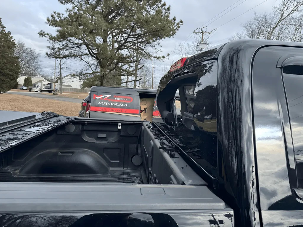 pickup with broken back window