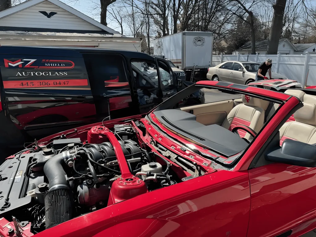 windshield replacement on a mustang