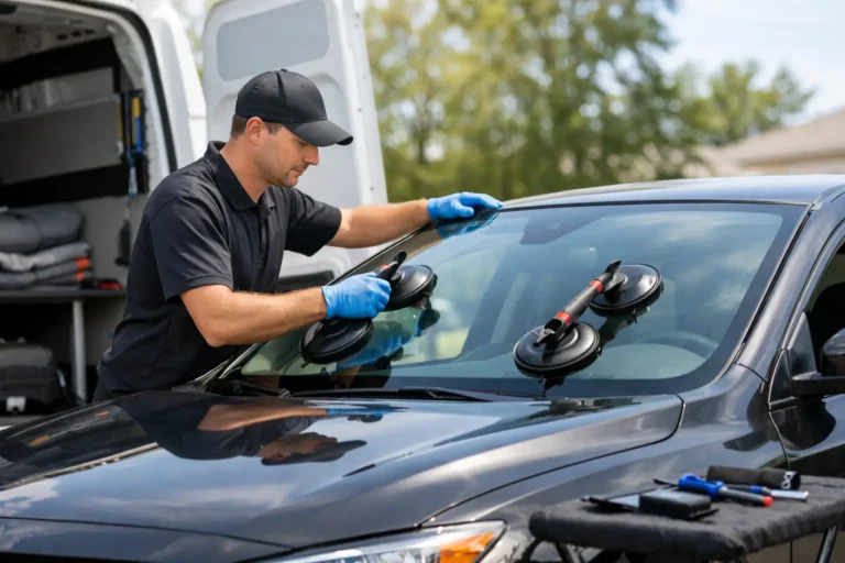 Mobile Windshield Placement Done Safely On-Site