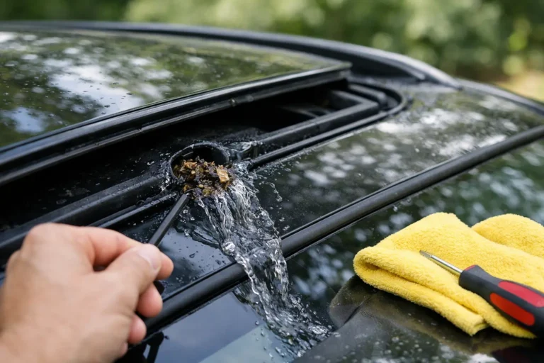 Sunroof Drain Blockage Example and What to Do